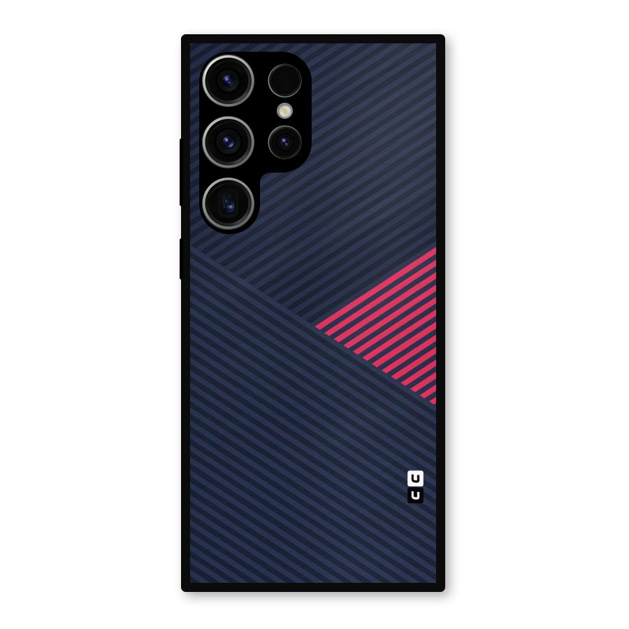 Criscros Stripes Metal Back Case for Galaxy S23 Ultra