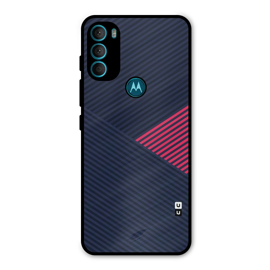 Criscros Stripes Metal Back Case for Moto G71 5G