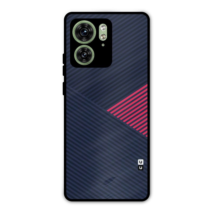 Criscros Stripes Metal Back Case for Motorola Edge 40 5G