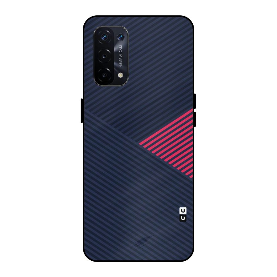 Criscros Stripes Metal Back Case for Oppo A74 5G