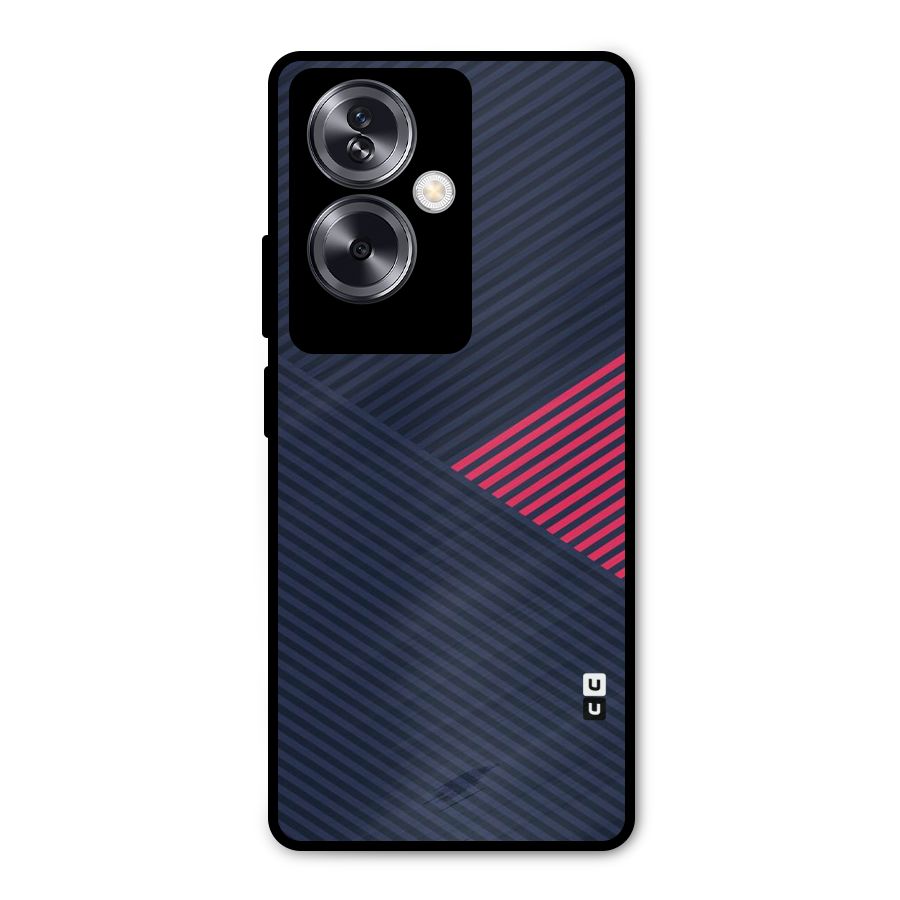 Criscros Stripes Metal Back Case for Oppo A79 5G