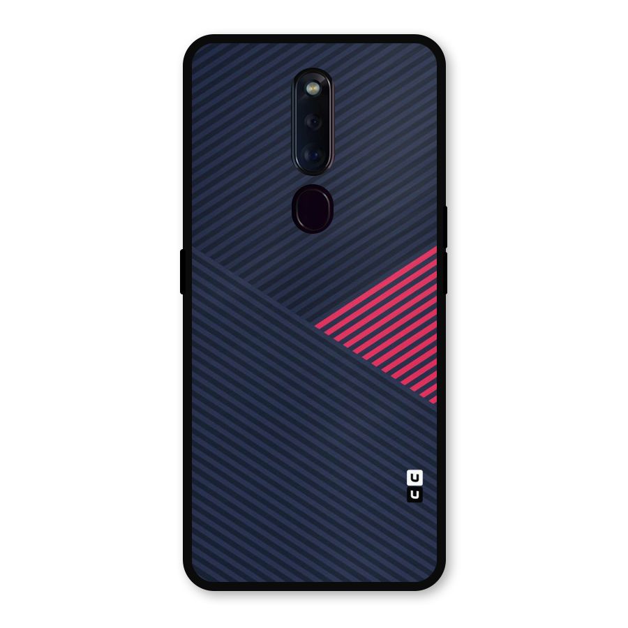 Criscros Stripes Metal Back Case for Oppo F11 Pro