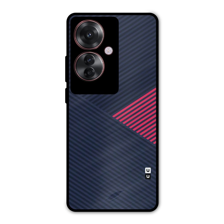 Criscros Stripes Metal Back Case for Oppo F25 Pro