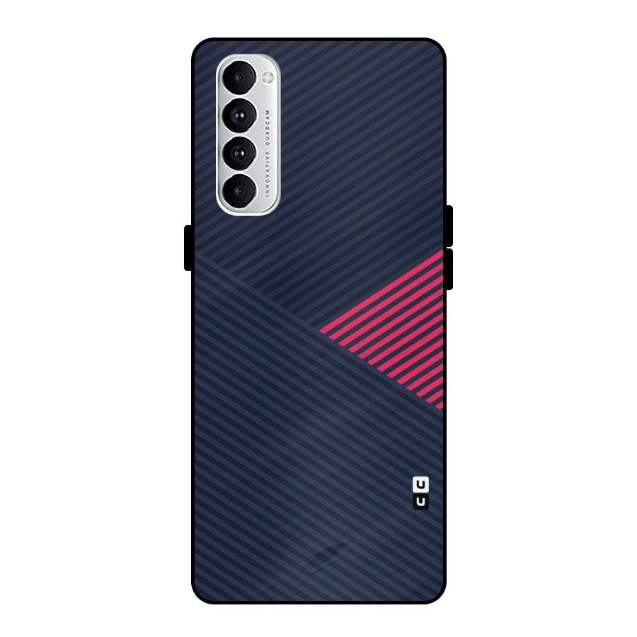Criscros Stripes Metal Back Case for Oppo Reno4 Pro