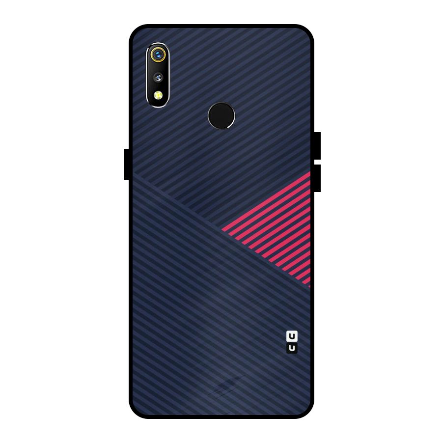 Criscros Stripes Metal Back Case for Realme 3