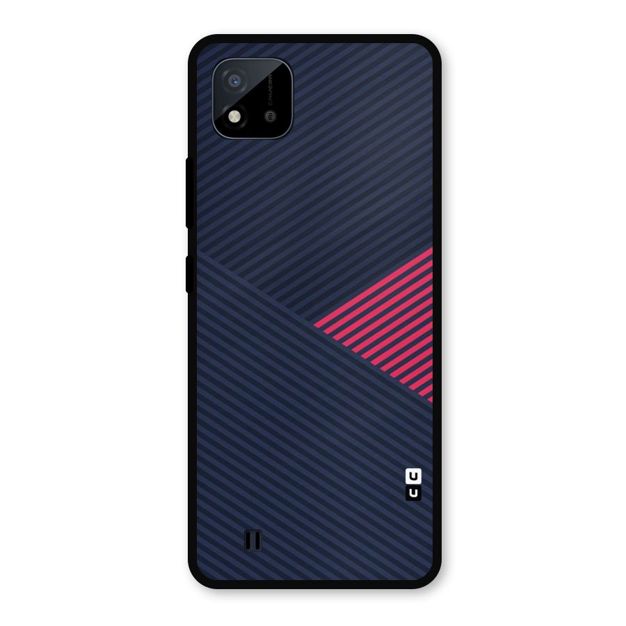 Criscros Stripes Metal Back Case for Realme C11 2021