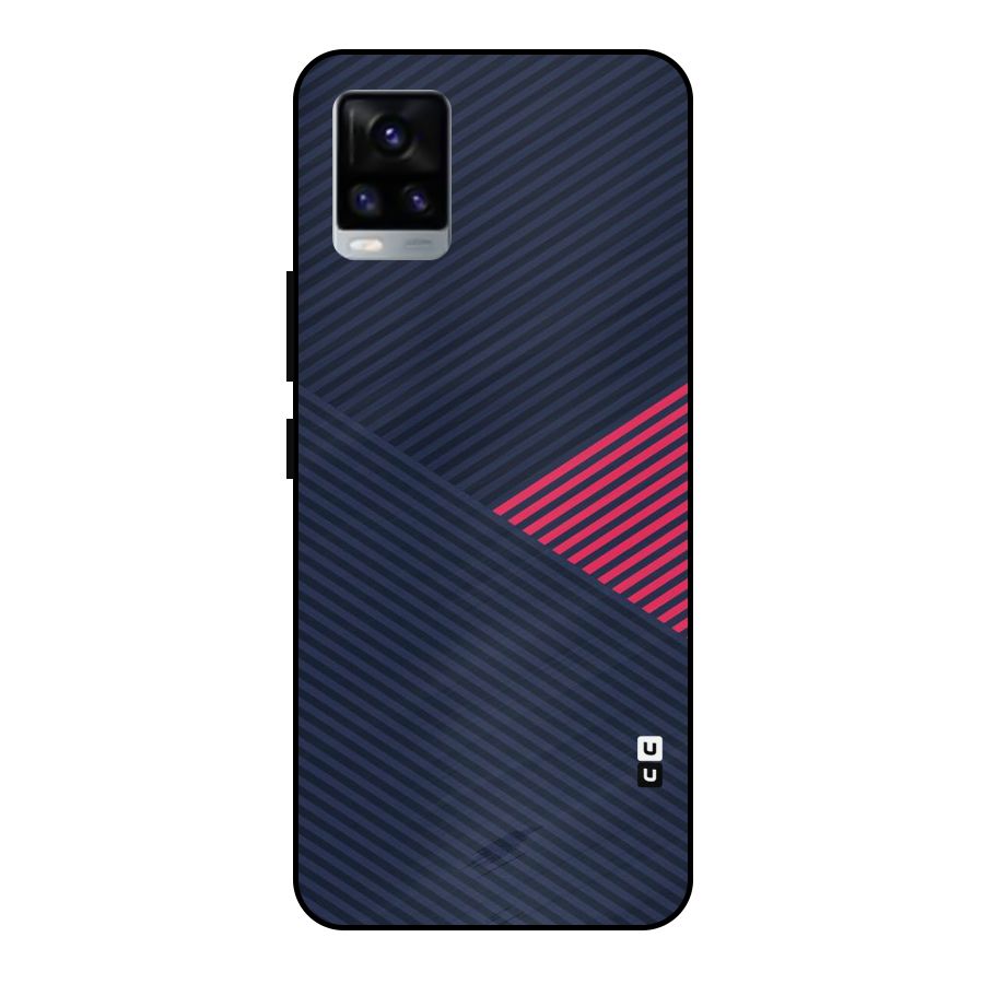 Criscros Stripes Metal Back Case for Vivo V20 2021