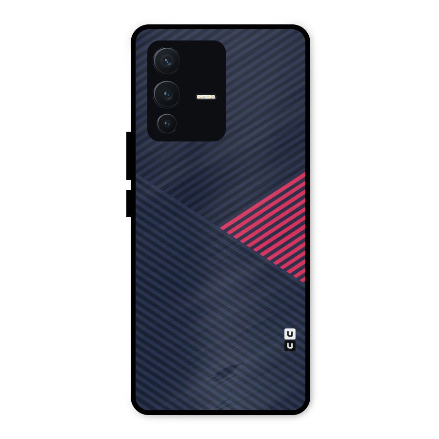 Criscros Stripes Metal Back Case for Vivo V23 5G