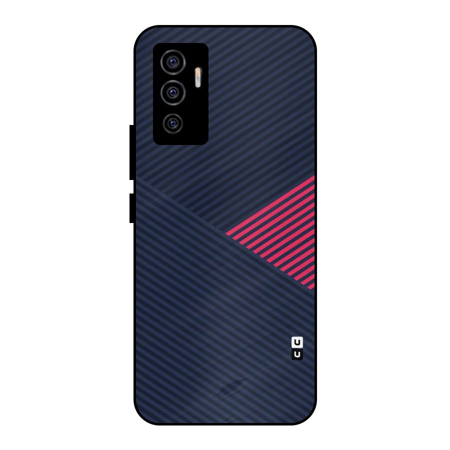 Criscros Stripes Metal Back Case for Vivo V23e