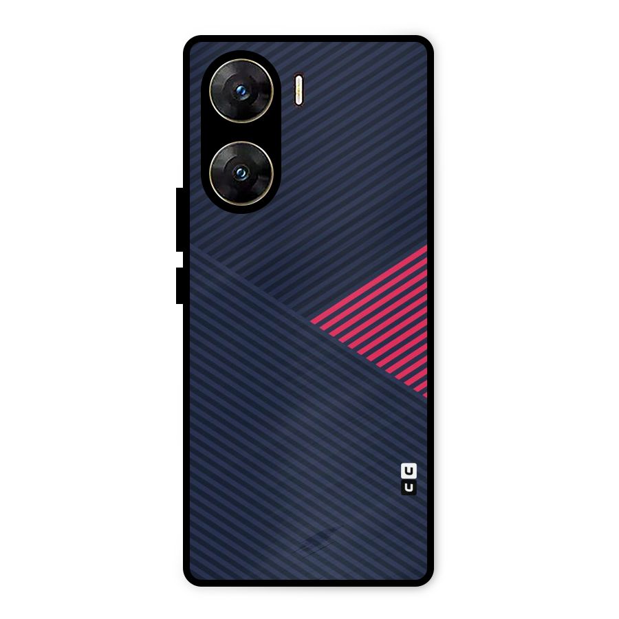 Criscros Stripes Metal Back Case for Vivo V29e