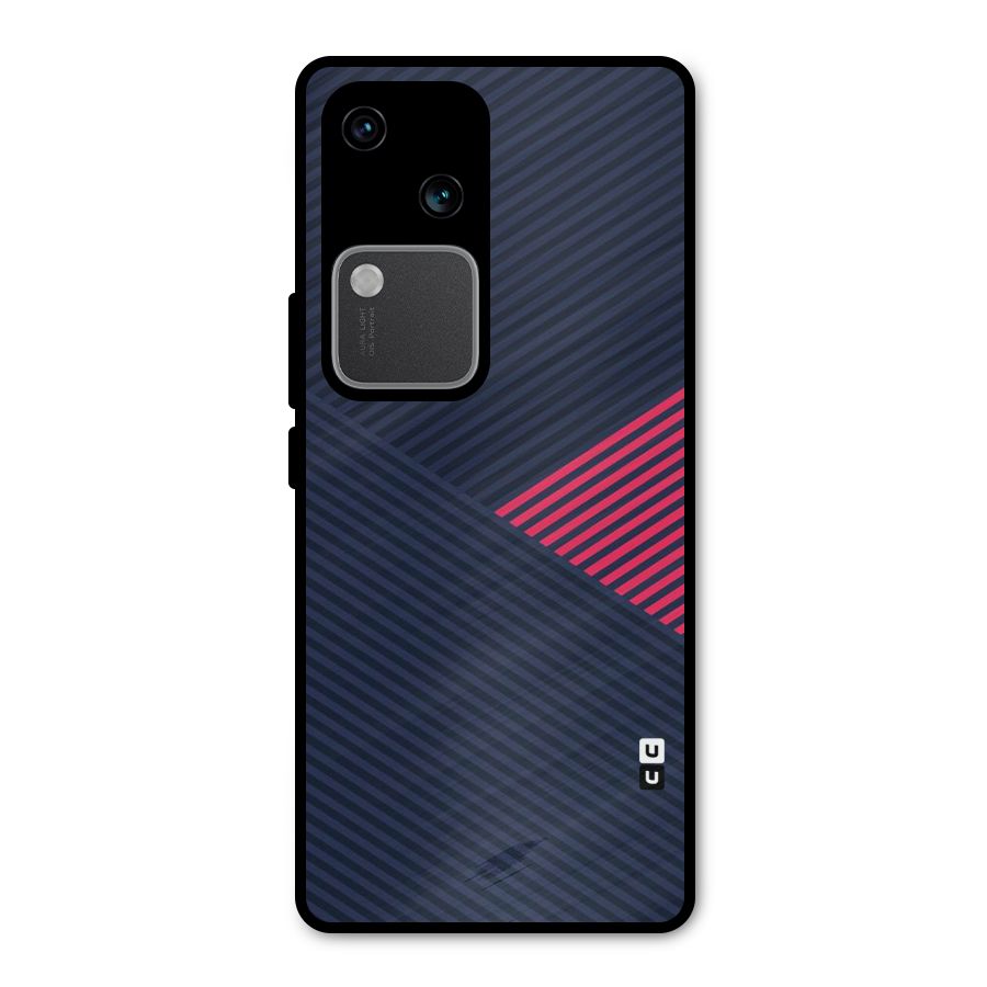 Criscros Stripes Metal Back Case for Vivo V30