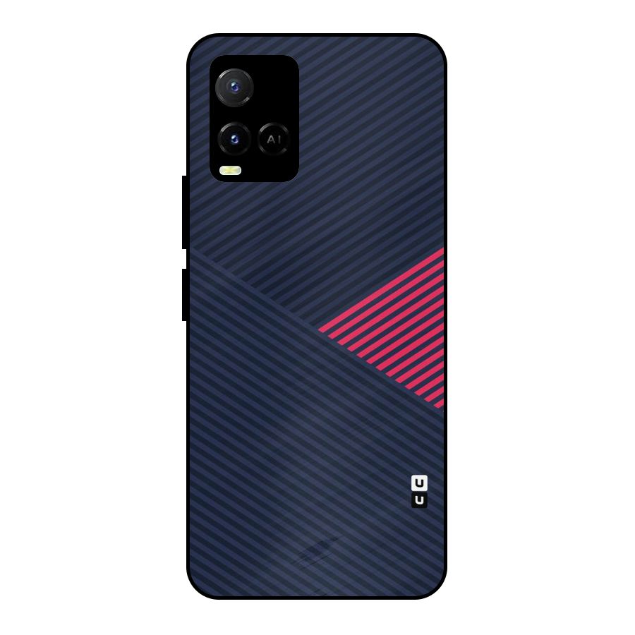 Criscros Stripes Metal Back Case for Vivo Y21T