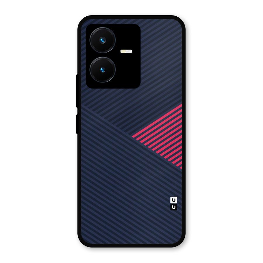 Criscros Stripes Metal Back Case for Vivo Y22