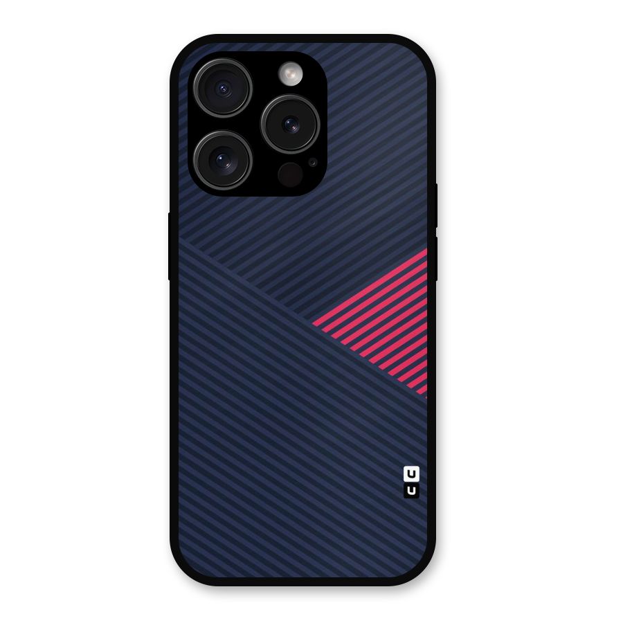 Criscros Stripes Metal Back Case for iPhone 15 Pro