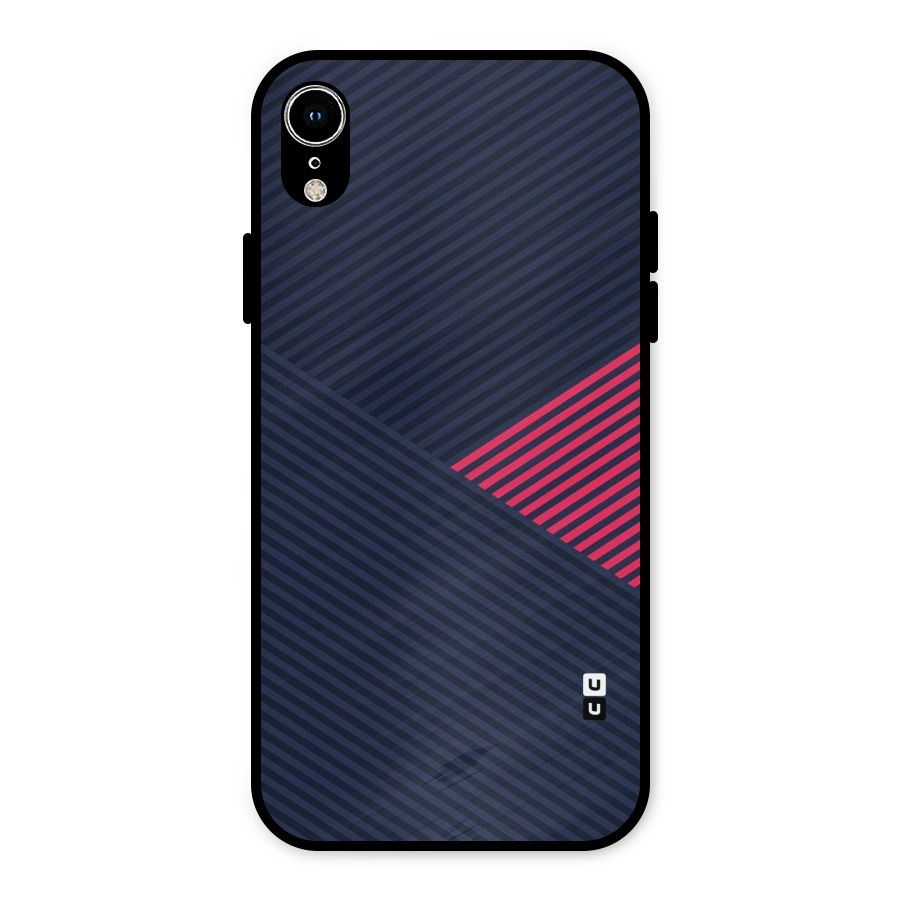 Criscros Stripes Metal Back Case for iPhone XR