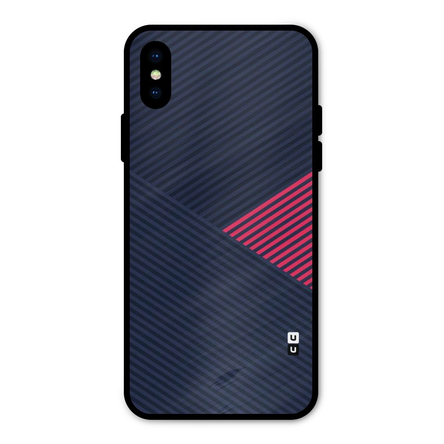 Criscros Stripes Metal Back Case for iPhone XS