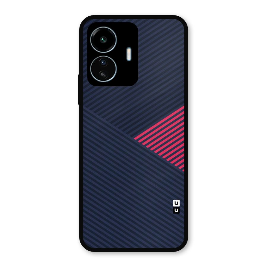 Criscros Stripes Metal Back Case for vivo iQOO Z6 Lite 5G