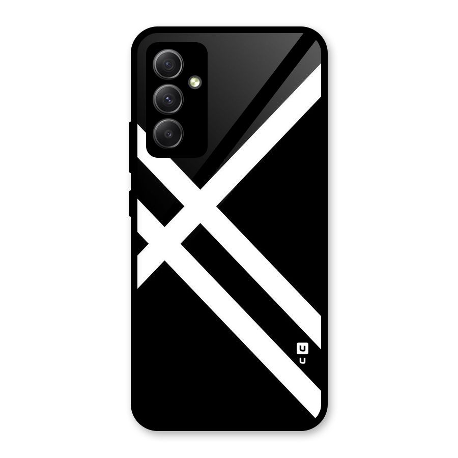 CrissCross Lines Glass Back Case for Galaxy A34