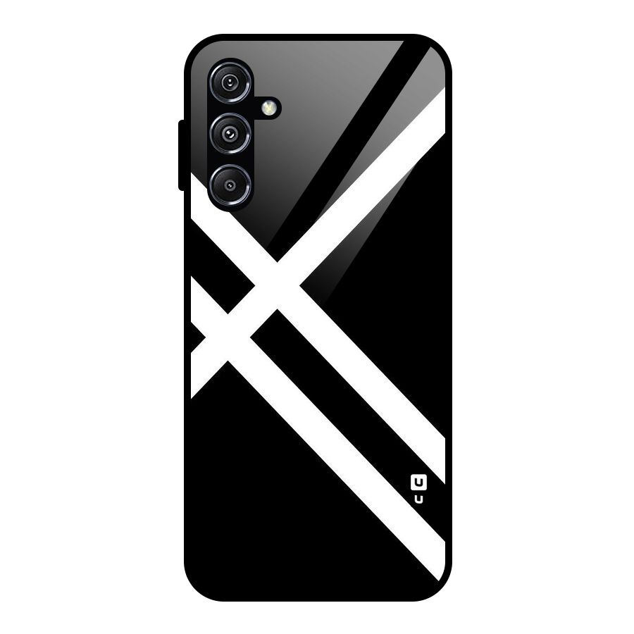 CrissCross Lines Glass Back Case for Galaxy M34 5G