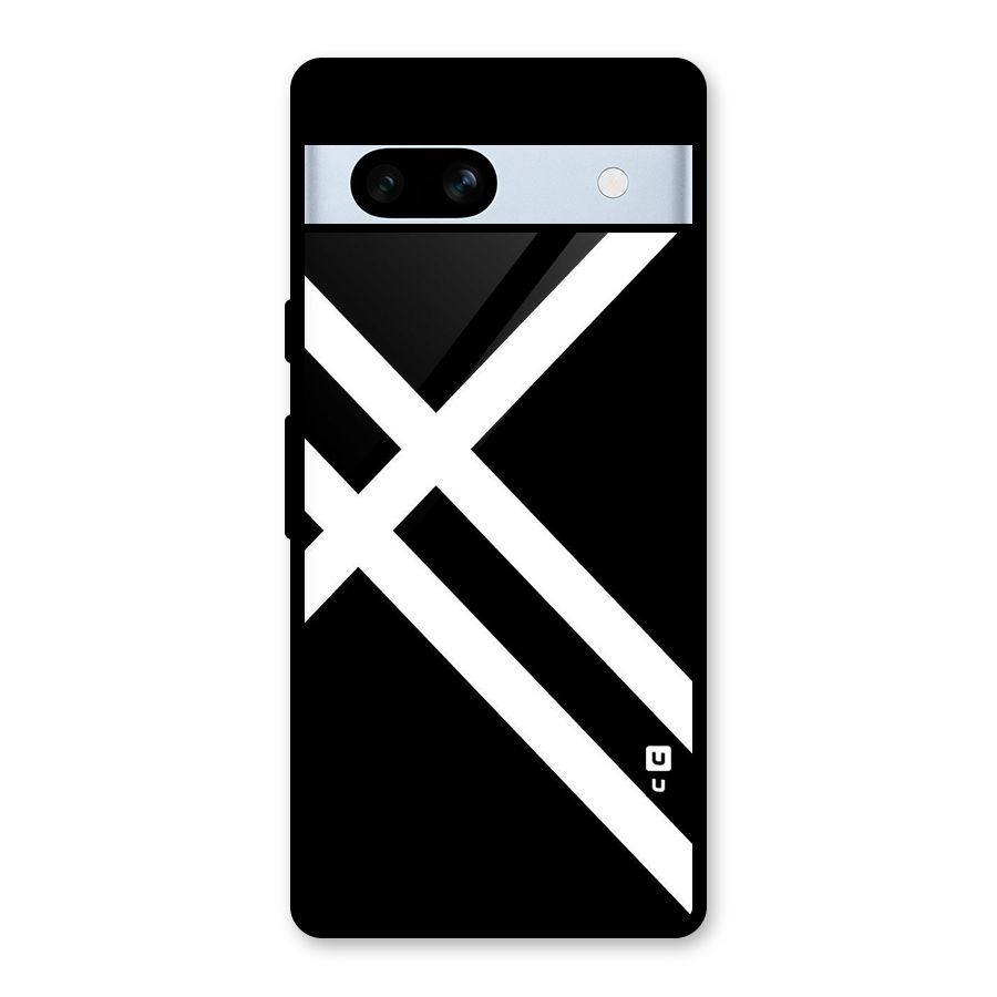 CrissCross Lines Glass Back Case for Google Pixel 7a