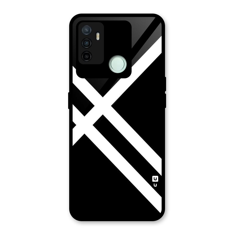 CrissCross Lines Glass Back Case for Oppo A53