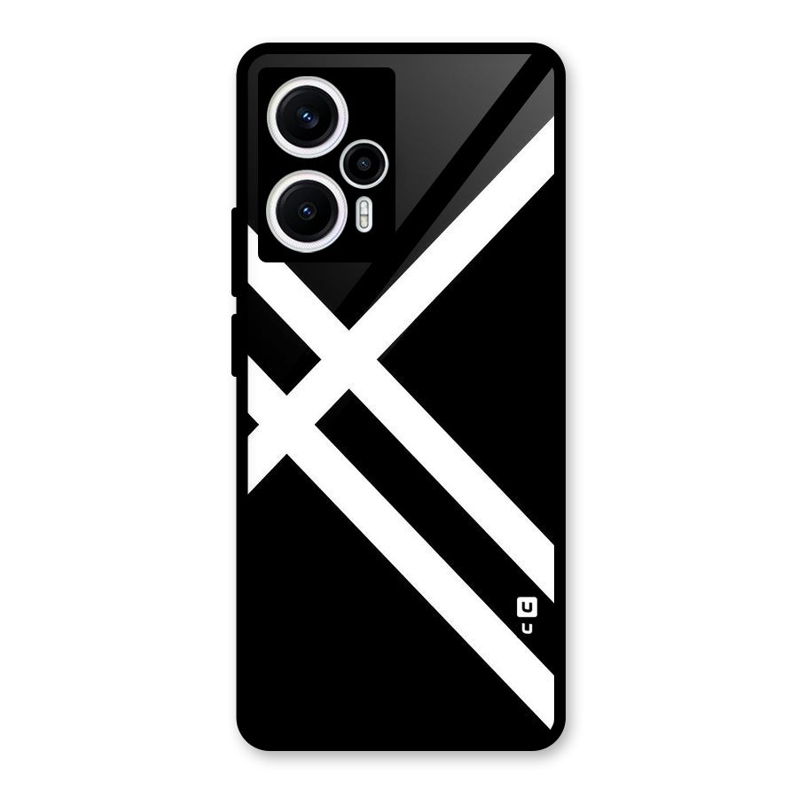 CrissCross Lines Glass Back Case for Poco F5
