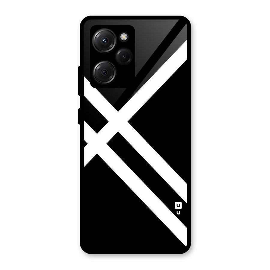 CrissCross Lines Glass Back Case for Poco X5 Pro