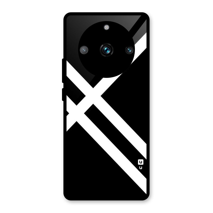 CrissCross Lines Glass Back Case for Realme 11 Pro Plus