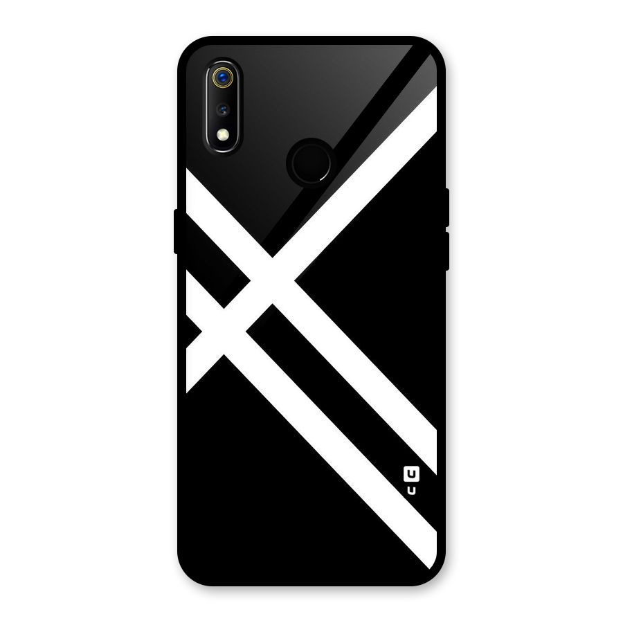 CrissCross Lines Glass Back Case for Realme 3