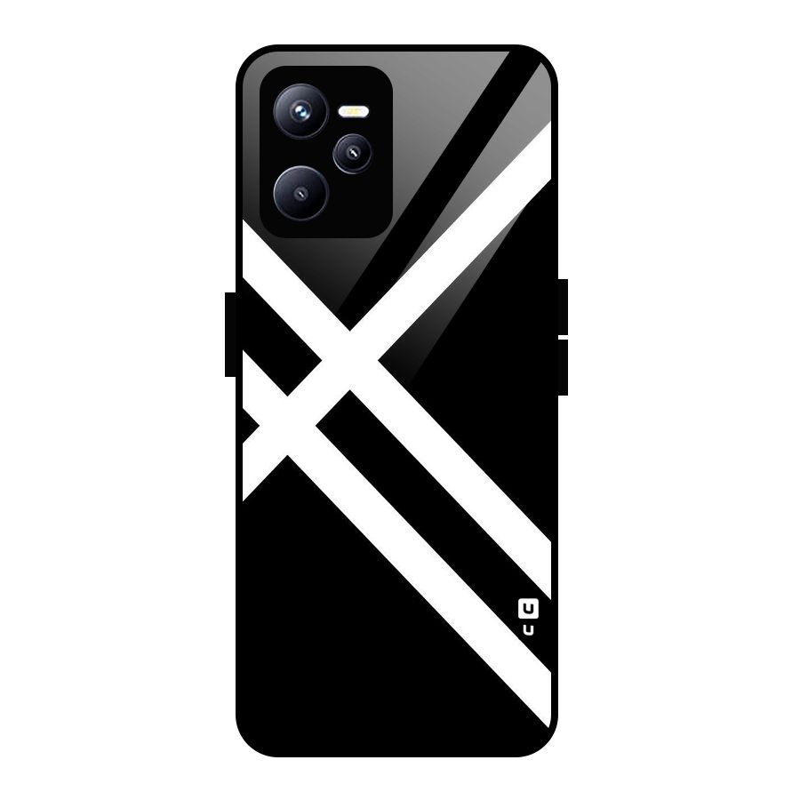 CrissCross Lines Glass Back Case for Realme C35