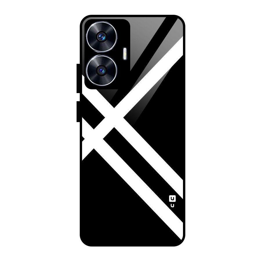 CrissCross Lines Glass Back Case for Realme Narzo N55
