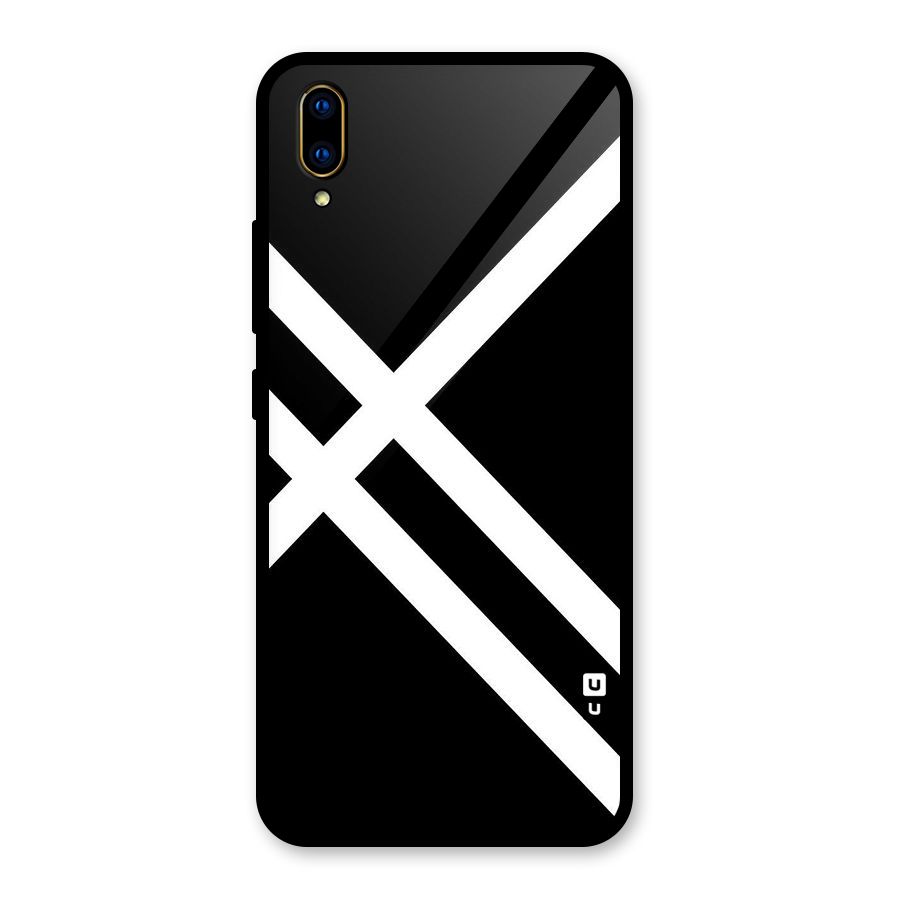 CrissCross Lines Glass Back Case for Vivo V11 Pro