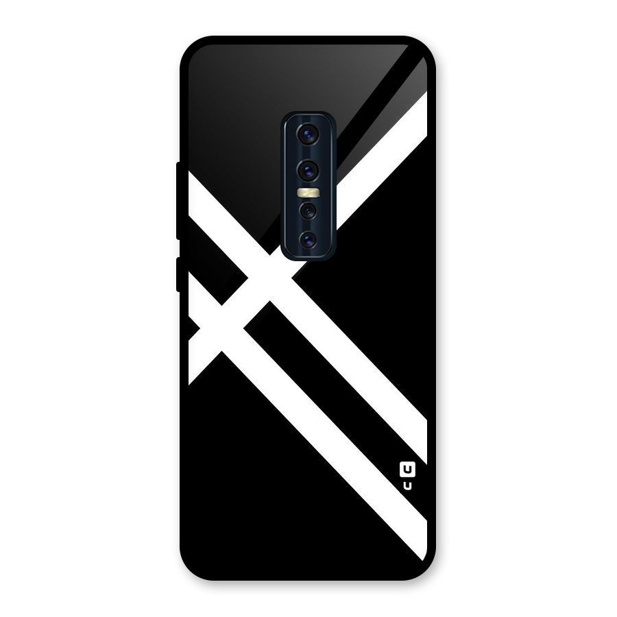 CrissCross Lines Glass Back Case for Vivo V17 Pro