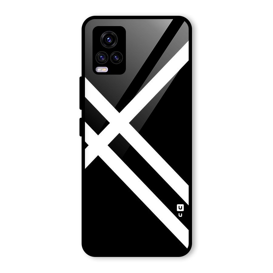 CrissCross Lines Glass Back Case for Vivo V20 2021
