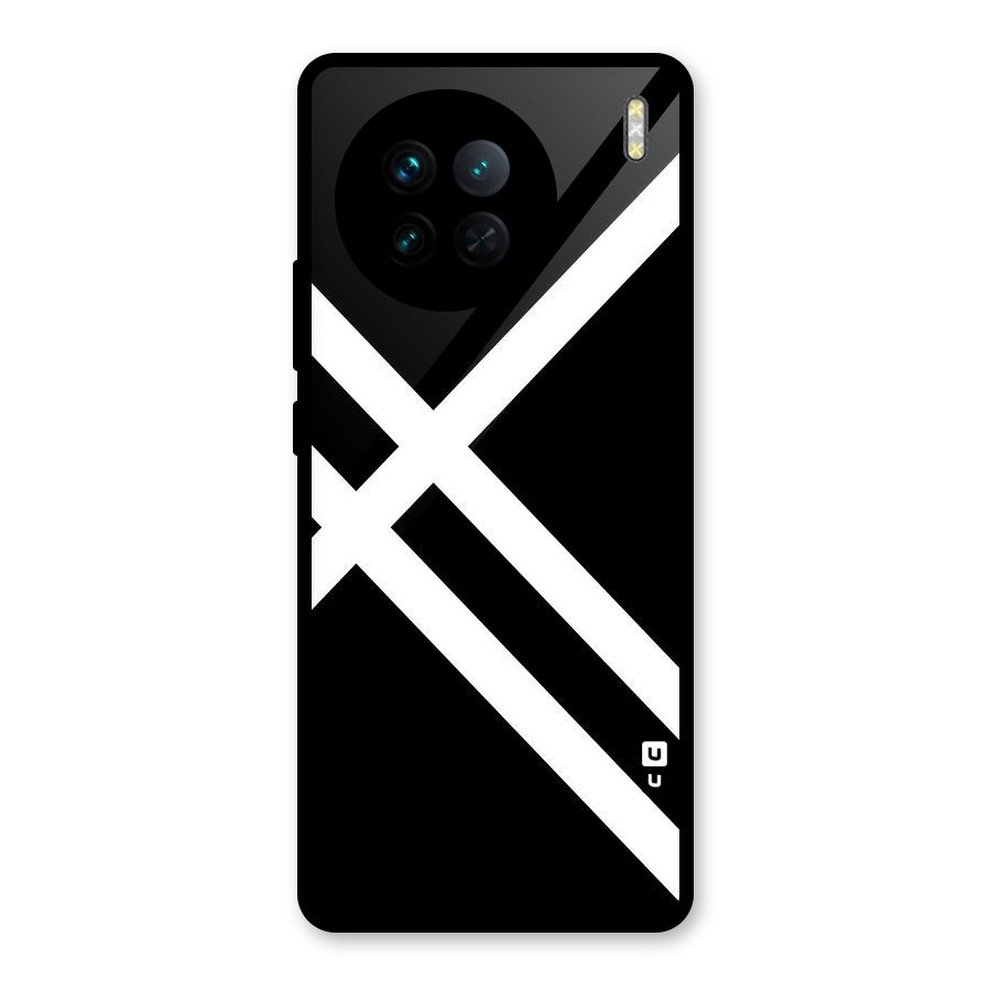 CrissCross Lines Glass Back Case for Vivo X90