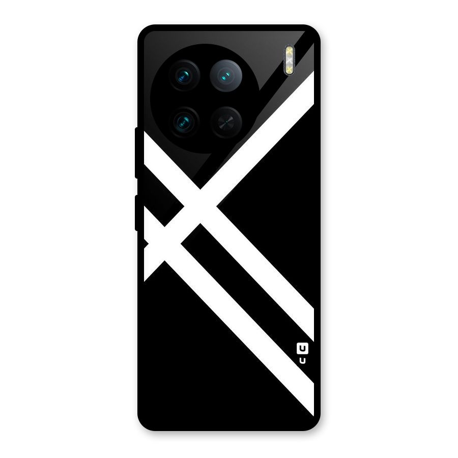 CrissCross Lines Glass Back Case for Vivo X90 Pro