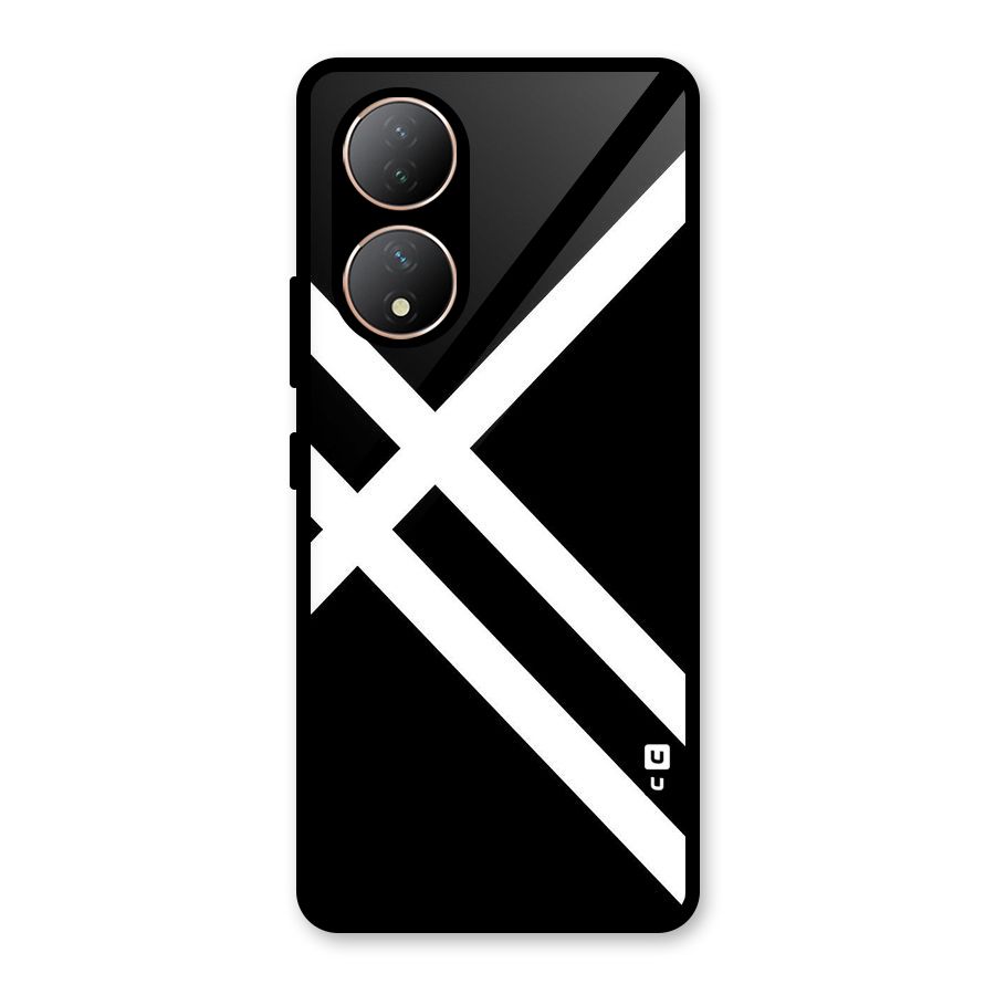 CrissCross Lines Glass Back Case for Vivo Y100A