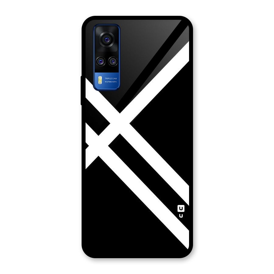 CrissCross Lines Glass Back Case for Vivo Y31
