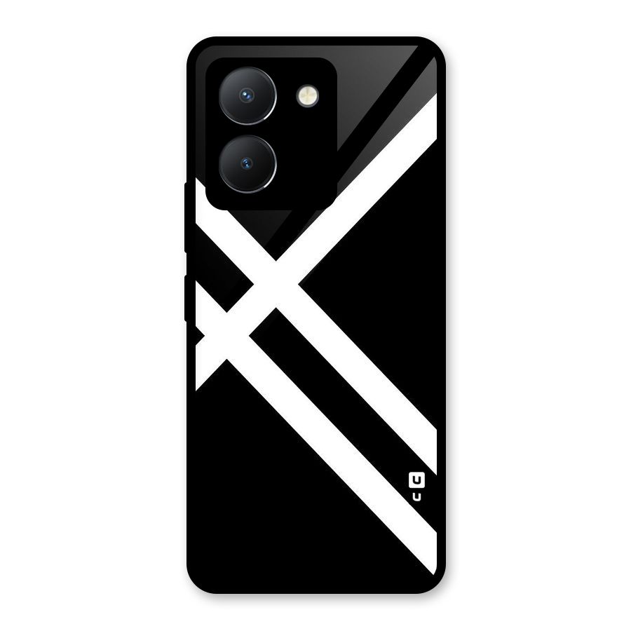 CrissCross Lines Glass Back Case for Vivo Y36