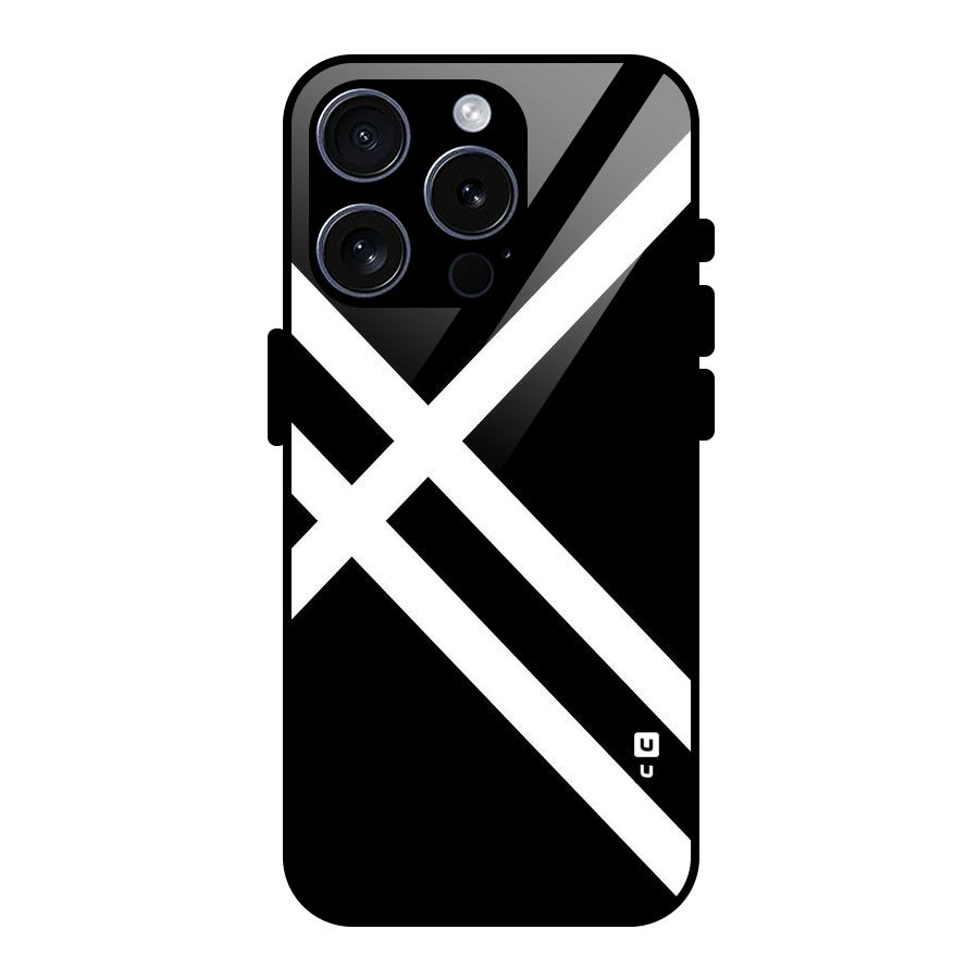 CrissCross Lines Glass Back Case for iPhone 15 Pro