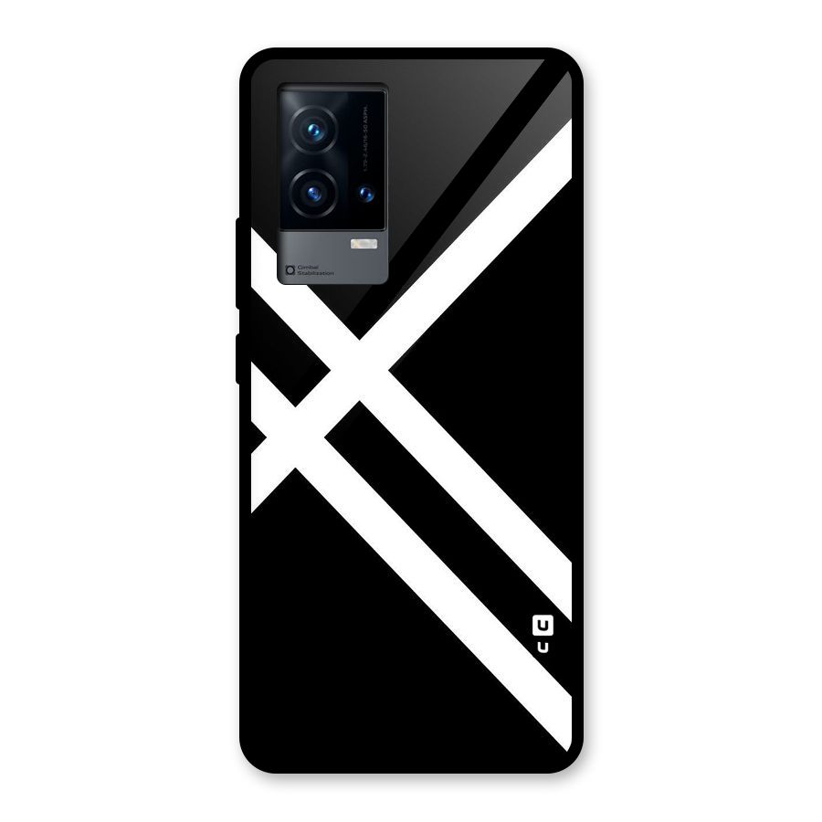 CrissCross Lines Glass Back Case for iQOO 9 5G