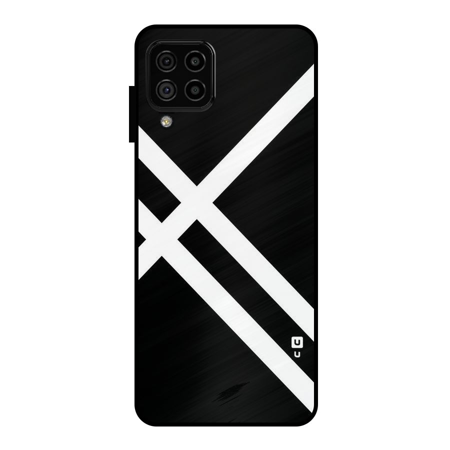 CrissCross Lines Metal Back Case for Galaxy A22 4G