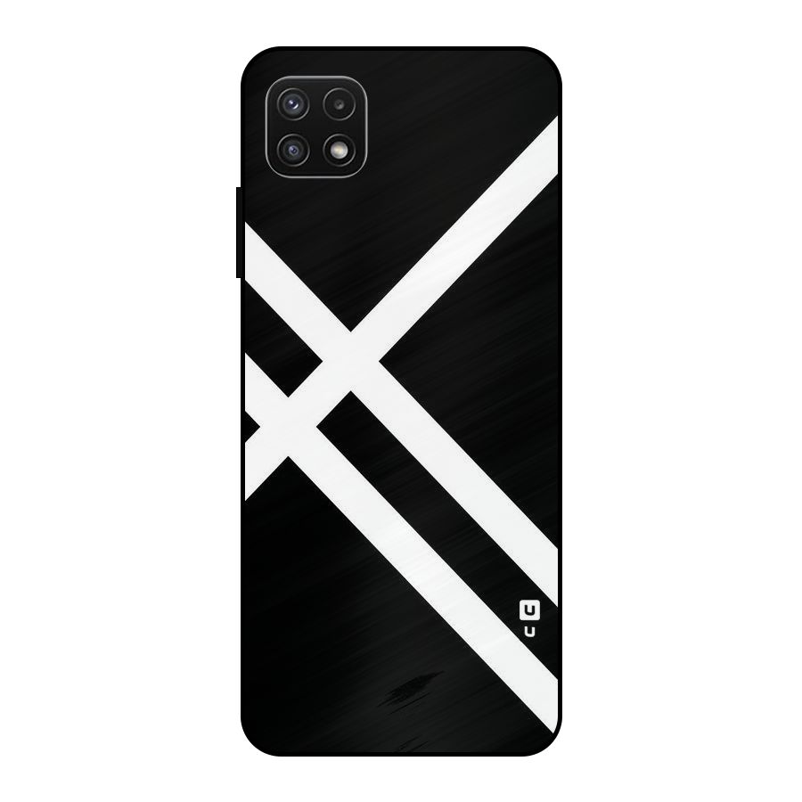 CrissCross Lines Metal Back Case for Galaxy A22 5G