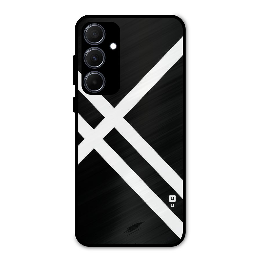 CrissCross Lines Metal Back Case for Galaxy A35
