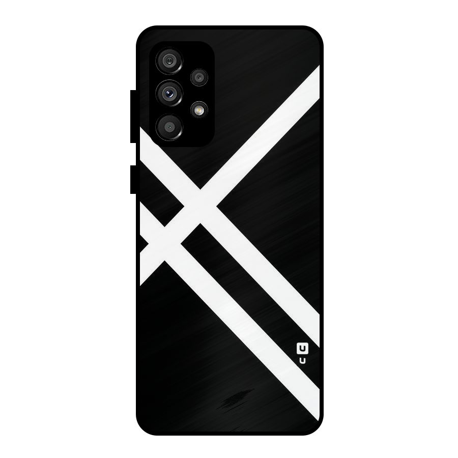 CrissCross Lines Metal Back Case for Galaxy A73 5G