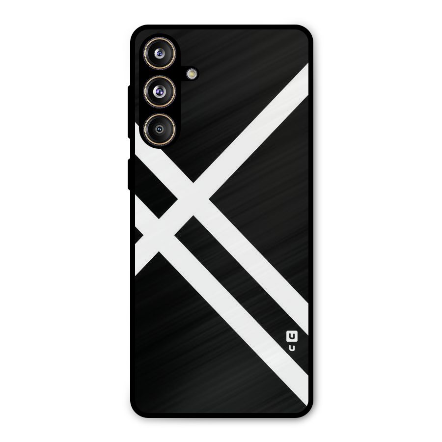 CrissCross Lines Metal Back Case for Galaxy F55