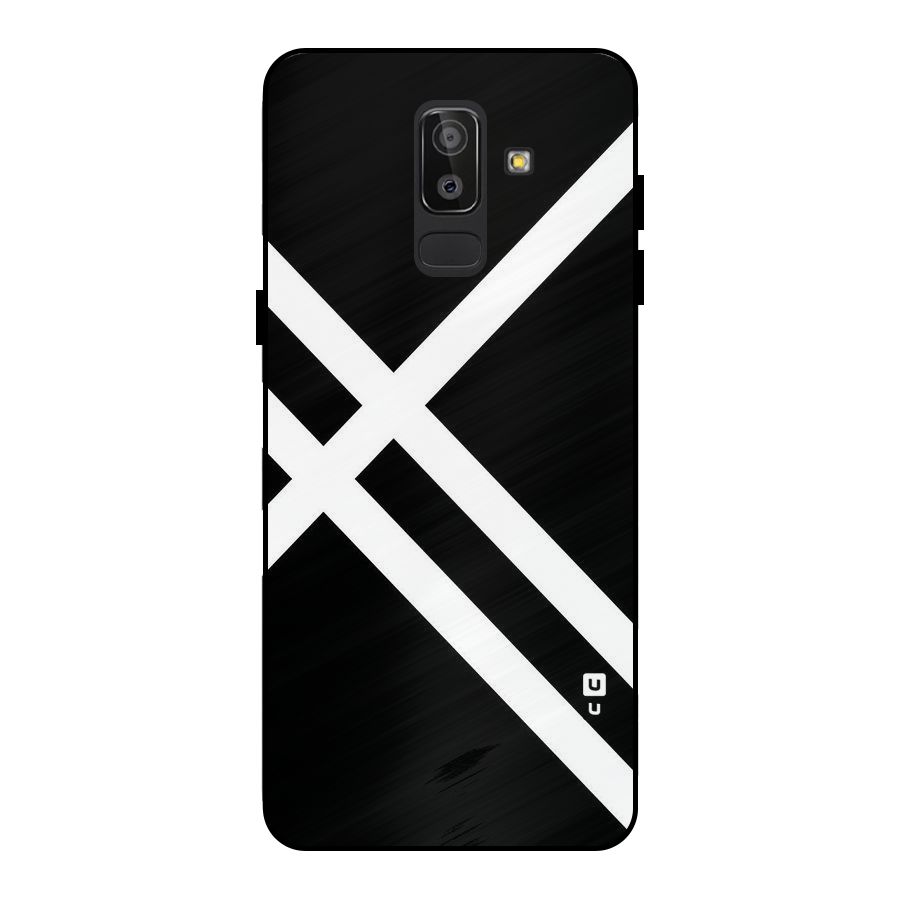 CrissCross Lines Metal Back Case for Galaxy J8