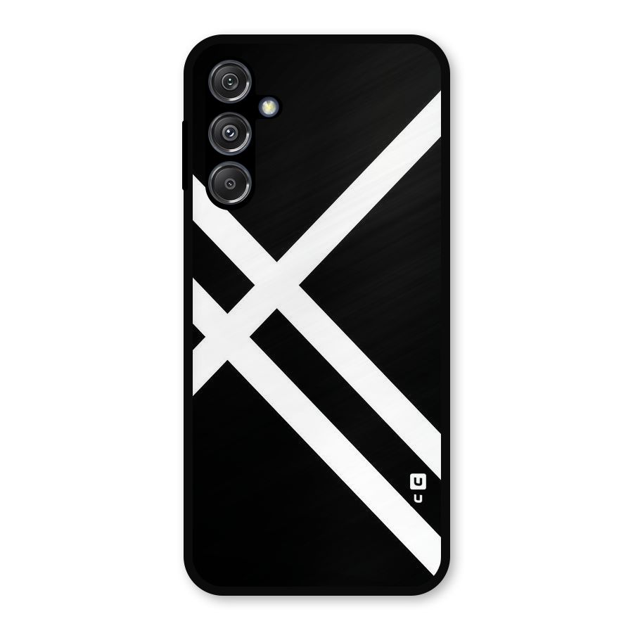 CrissCross Lines Metal Back Case for Galaxy M34 5G