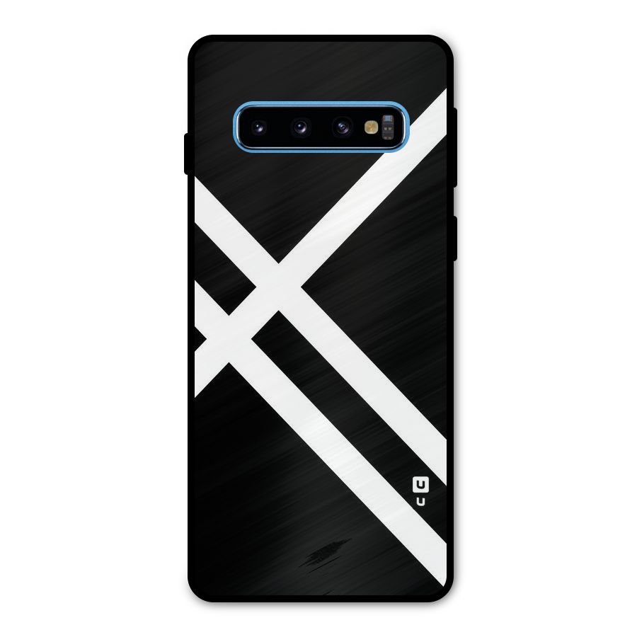 CrissCross Lines Metal Back Case for Galaxy S10