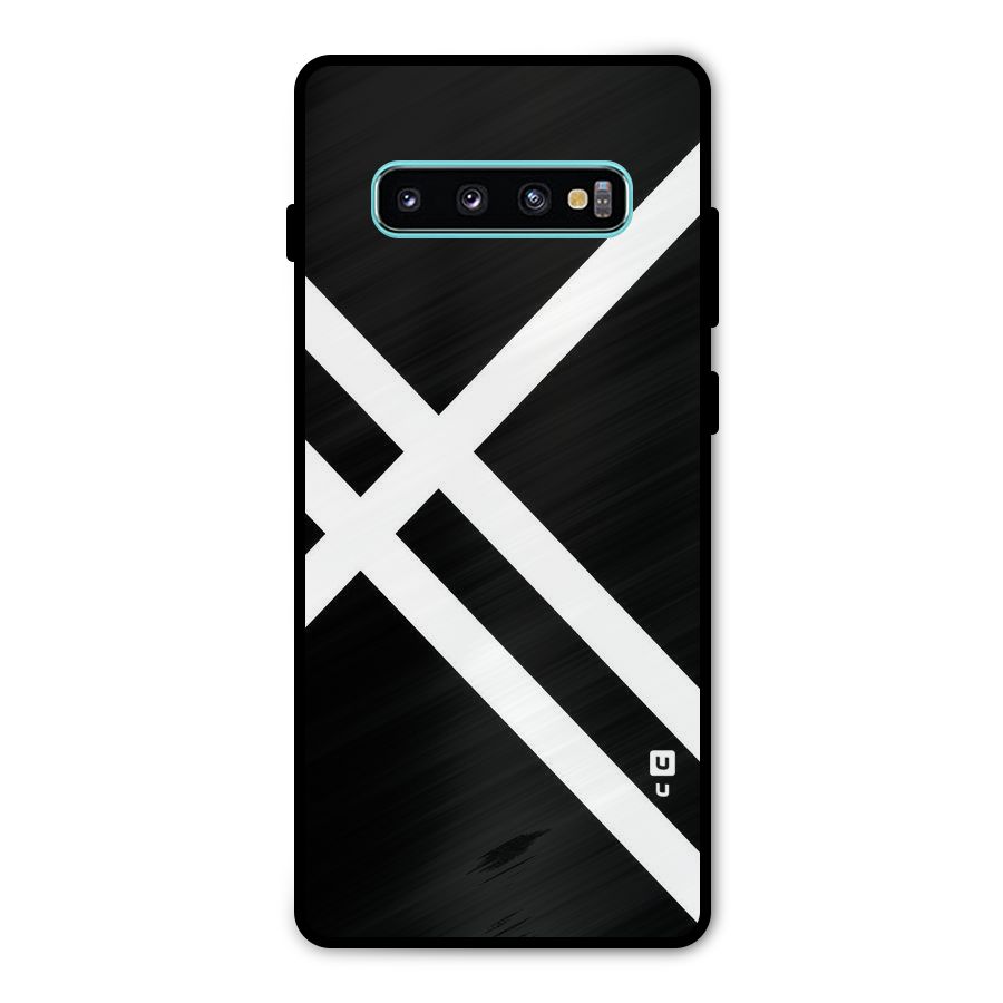 CrissCross Lines Metal Back Case for Galaxy S10 Plus